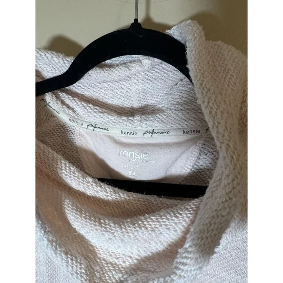 KENSIE Women Long Sweater Size XL Light Pink Long Sleeve Sweatshirt Cotton - Picture 5 of 6